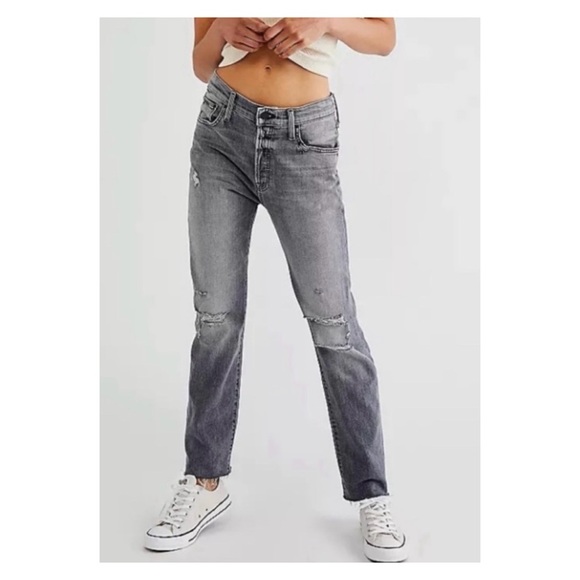 NWOT Anthropologie MOTHER Scraper Relaxed Cuff Ankle in Unstitched In The Dark - Picture 3 of 13